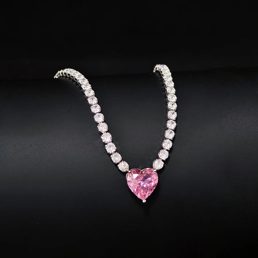 Heart Necklace Pink
